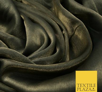 GOLD BLACK Soft Smooth Silky Shimmer Polyester Woven Fabric Lining Salwar 1509