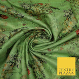 Flower Bouquet Cluster Digital Printed Faux Dupion Raw Silk Fabric Textured Line
