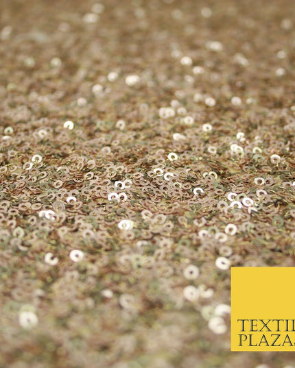 Rose Gold Copper Intricate Matte Sequin Georgette Fabric Dress Material 37" 3479