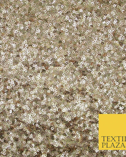 Rose Gold Copper Intricate Matte Sequin Georgette Fabric Dress Material 37" 3479