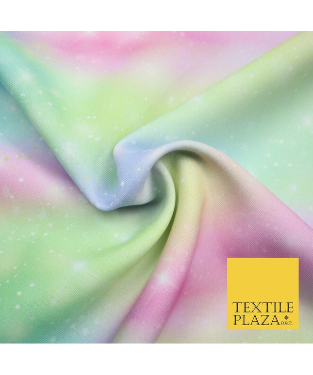 Galaxy Stars Pastel Shaded Cosmo Space Bi-Stretch Polyester Fabric 58" 4999