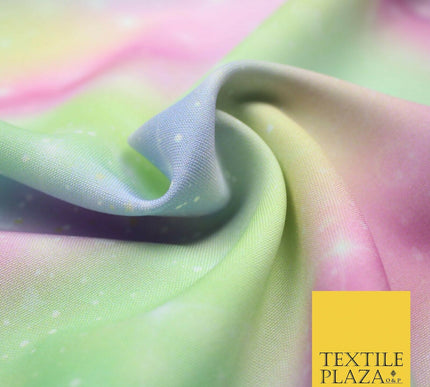 Galaxy Stars Pastel Shaded Cosmo Space Bi-Stretch Polyester Fabric 58" 4999