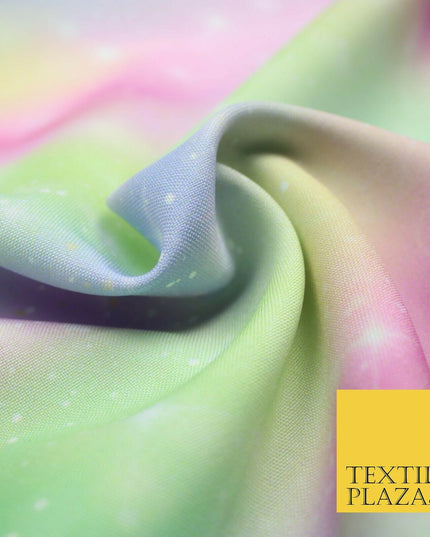 Galaxy Stars Pastel Shaded Cosmo Space Bi-Stretch Polyester Fabric 58" 4999