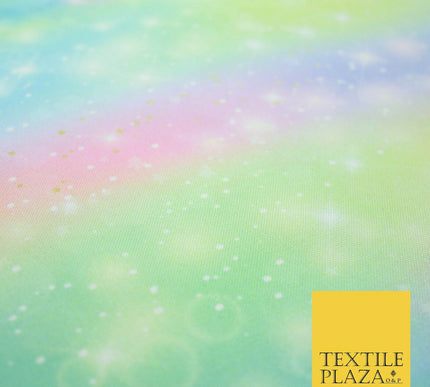 Galaxy Stars Pastel Shaded Cosmo Space Bi-Stretch Polyester Fabric 58" 4999