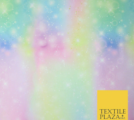 Galaxy Stars Pastel Shaded Cosmo Space Bi-Stretch Polyester Fabric 58" 4999