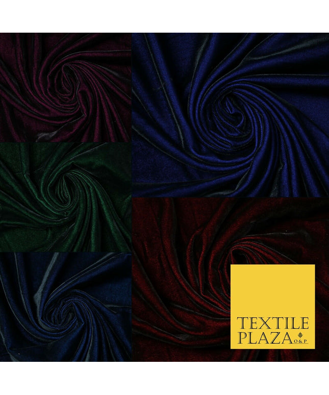 Two Tone Shot Luxury Soft Plain Micro Velvet Fabric Material Non-Stretch 44"