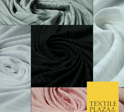 Premium Ribbed Striped Lines Stretch Jersey Dress Fabric 4 Way Stretch 51" Wide