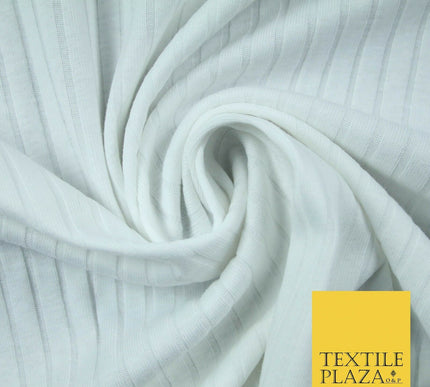 Premium Ribbed Striped Lines Stretch Jersey Dress Fabric 4 Way Stretch 51" Wide