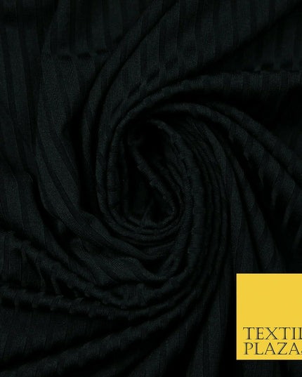 Premium Ribbed Striped Lines Stretch Jersey Dress Fabric 4 Way Stretch 51" Wide