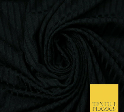 Premium Ribbed Striped Lines Stretch Jersey Dress Fabric 4 Way Stretch 51" Wide