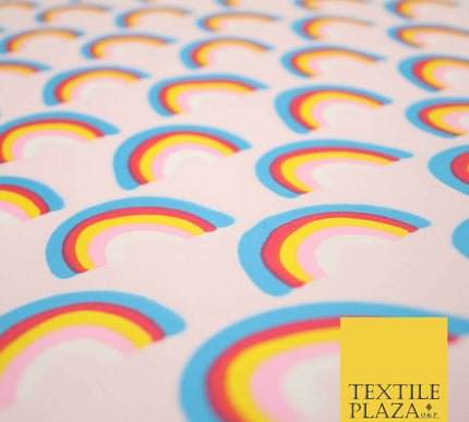 Rainbows Pride Colourful Arch NHS Printed Poly Cotton Fabric Polycotton Mask 44"