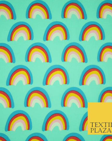 Rainbows Pride Colourful Arch NHS Printed Poly Cotton Fabric Polycotton Mask 44"