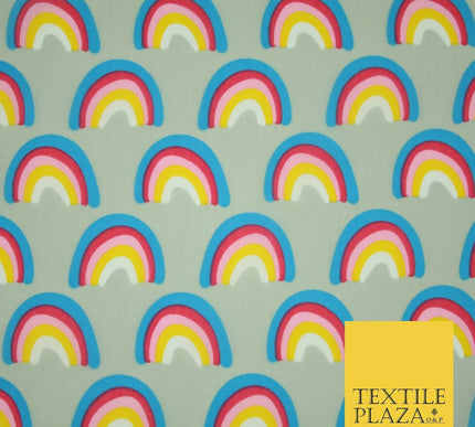 Rainbows Pride Colourful Arch NHS Printed Poly Cotton Fabric Polycotton Mask 44"