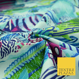 Underwater Aqua Swimming Tropical Fish 100% COTTON CANVAS Print Fabric Craft2287