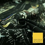 Black Runway Planes Travel Airport 100% COTTON CANVAS Print Fabric Craft 2286