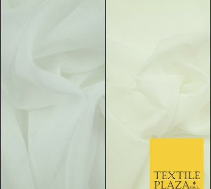 High Quality Fine WHITE IVORY 100% Cotton Muslin Dress Fabric Cheesecloth