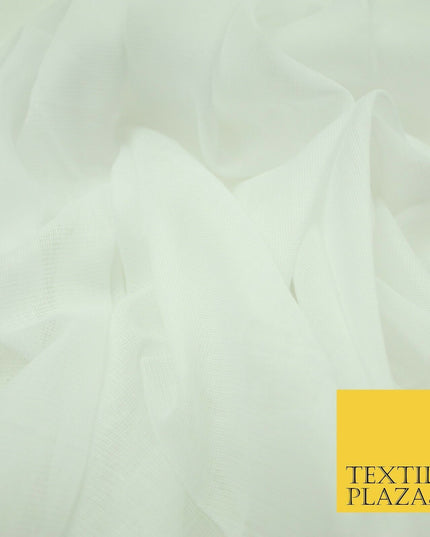 High Quality Fine WHITE IVORY 100% Cotton Muslin Dress Fabric Cheesecloth