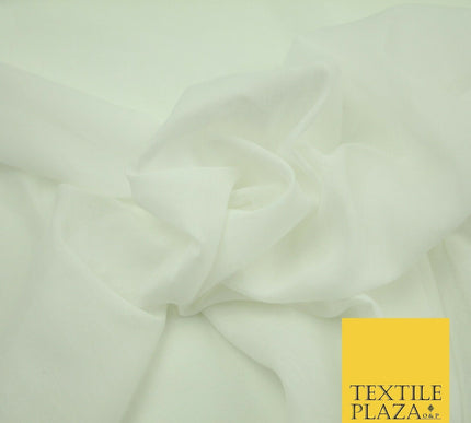 High Quality Fine WHITE IVORY 100% Cotton Muslin Dress Fabric Cheesecloth