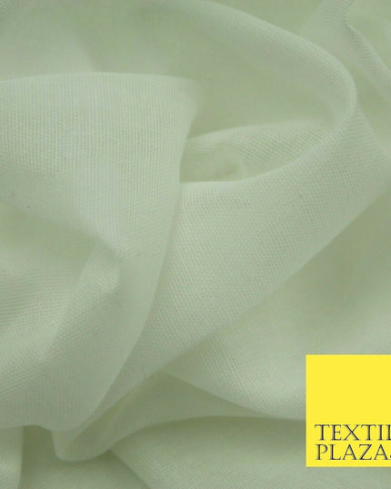 High Quality Fine WHITE IVORY 100% Cotton Muslin Dress Fabric Cheesecloth