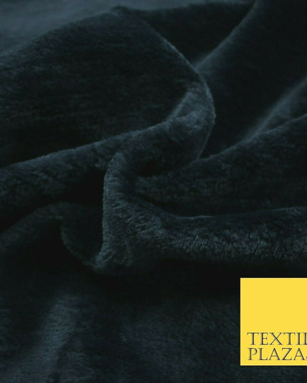 Super Soft INK NAVY BLUE Plush Suede Back Short 1cm Pile Faux Fur Fabric 2293