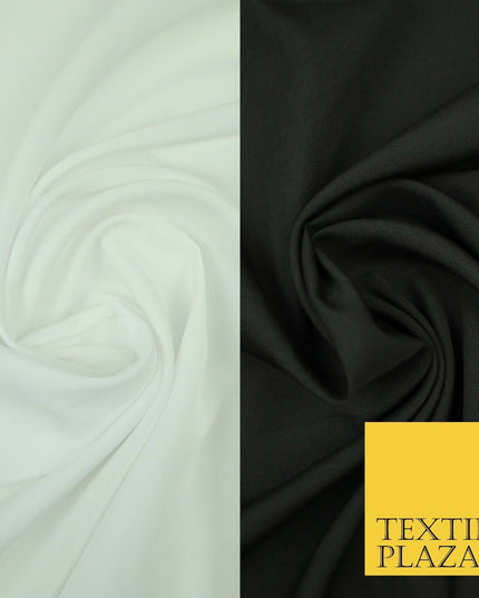 Black White Plain Dyed Soft Powder Crepe Lining Dress 100% Polyester Fabric  56"