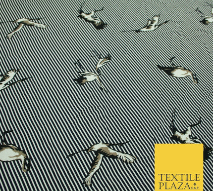 Premium Leopard Stripe Zig Zag Spot Bird Printed Bubble Crepe Dress Fabric 58"