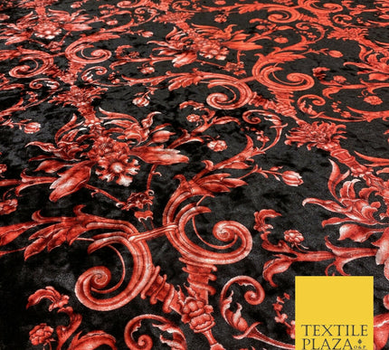 Various Floral Ornate Leopard Flowers Printed Soft Stretch Velvet Dress Fabric