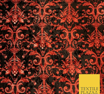 Various Floral Ornate Leopard Flowers Printed Soft Stretch Velvet Dress Fabric