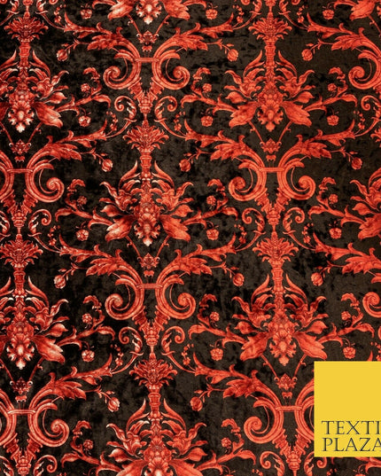 Various Floral Ornate Leopard Flowers Printed Soft Stretch Velvet Dress Fabric