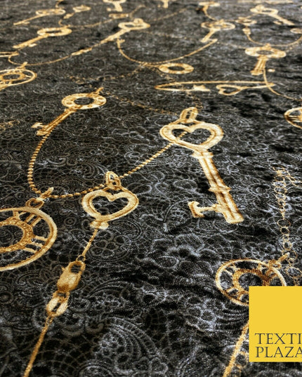 Various Floral Ornate Leopard Flowers Printed Soft Stretch Velvet Dress Fabric