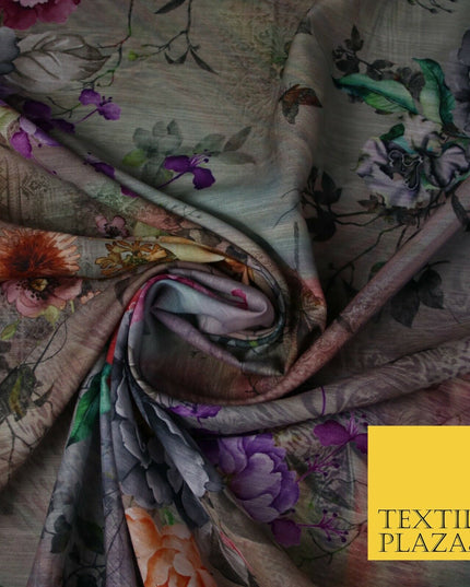 Mix Floral Digital Printed Cotton Feel Polyester Summer Soft Flower Dress Fabric