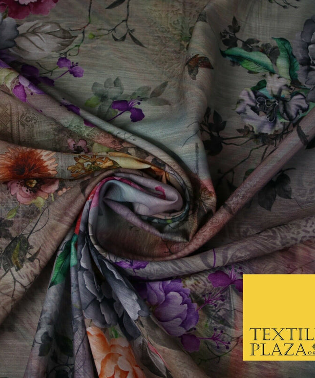 Mix Floral Digital Printed Cotton Feel Polyester Summer Soft Flower Dress Fabric