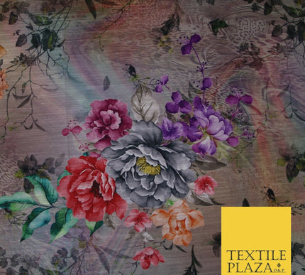 Mix Floral Digital Printed Cotton Feel Polyester Summer Soft Flower Dress Fabric