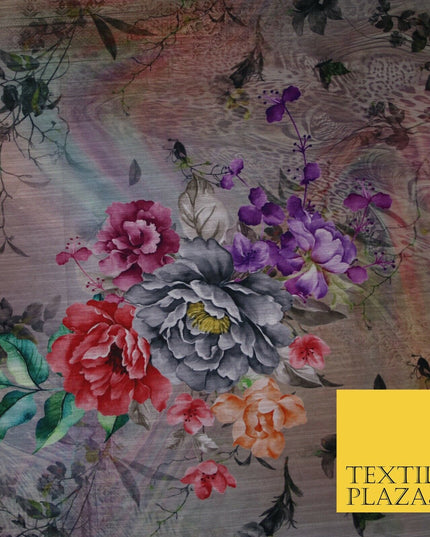 Mix Floral Digital Printed Cotton Feel Polyester Summer Soft Flower Dress Fabric