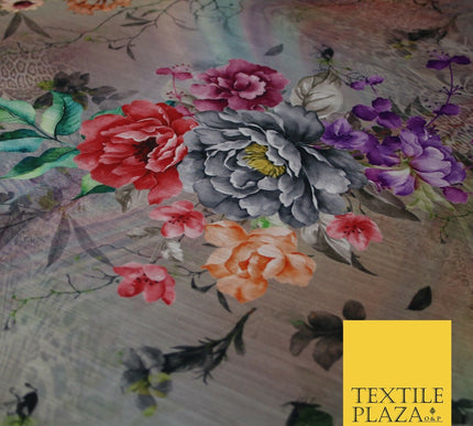 Mix Floral Digital Printed Cotton Feel Polyester Summer Soft Flower Dress Fabric