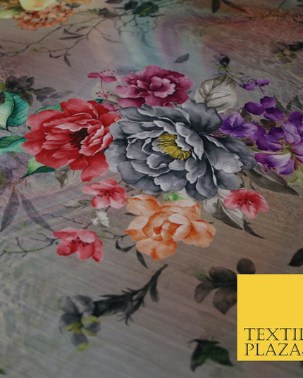 Mix Floral Digital Printed Cotton Feel Polyester Summer Soft Flower Dress Fabric