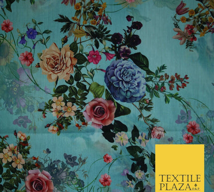 Mix Floral Digital Printed Cotton Feel Polyester Summer Soft Flower Dress Fabric
