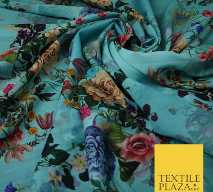 Mix Floral Digital Printed Cotton Feel Polyester Summer Soft Flower Dress Fabric