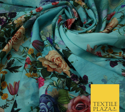 Mix Floral Digital Printed Cotton Feel Polyester Summer Soft Flower Dress Fabric