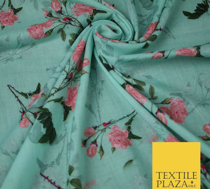 Mix Floral Digital Printed Cotton Feel Polyester Summer Soft Flower Dress Fabric