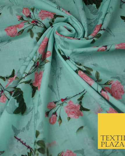 Mix Floral Digital Printed Cotton Feel Polyester Summer Soft Flower Dress Fabric