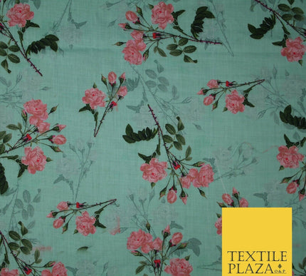 Mix Floral Digital Printed Cotton Feel Polyester Summer Soft Flower Dress Fabric