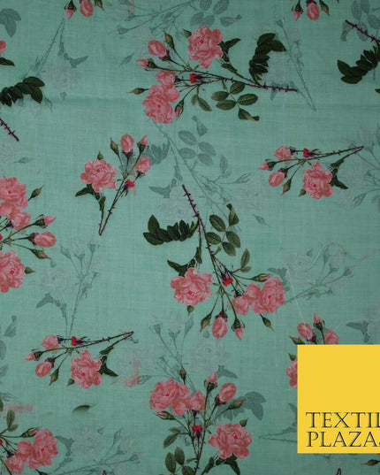 Mix Floral Digital Printed Cotton Feel Polyester Summer Soft Flower Dress Fabric