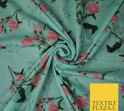Mix Floral Digital Printed Cotton Feel Polyester Summer Soft Flower Dress Fabric