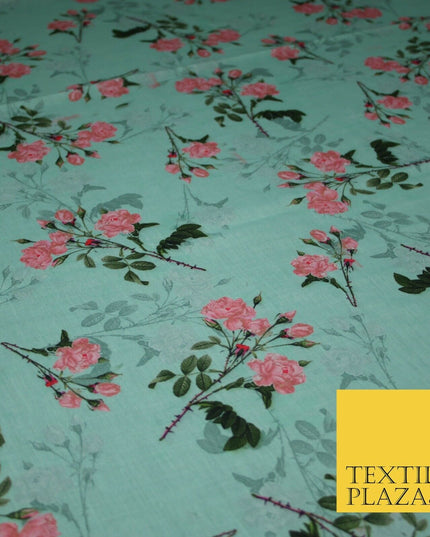 Mix Floral Digital Printed Cotton Feel Polyester Summer Soft Flower Dress Fabric