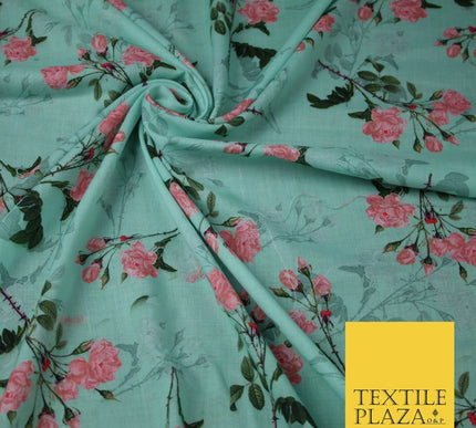 Mix Floral Digital Printed Cotton Feel Polyester Summer Soft Flower Dress Fabric