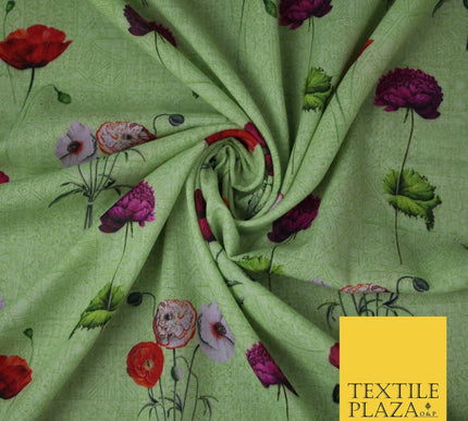 Mix Floral Digital Printed Cotton Feel Polyester Summer Soft Flower Dress Fabric