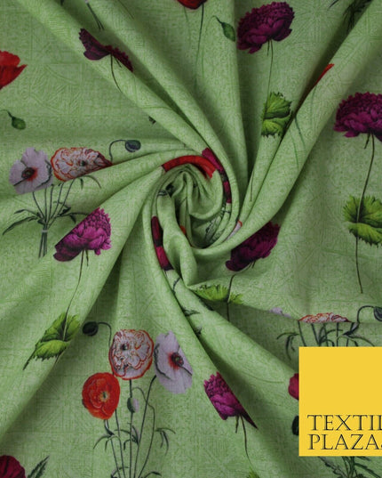 Mix Floral Digital Printed Cotton Feel Polyester Summer Soft Flower Dress Fabric