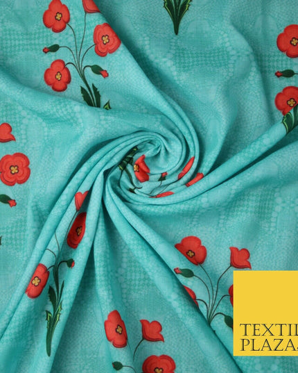 Mix Floral Digital Printed Cotton Feel Polyester Summer Soft Flower Dress Fabric