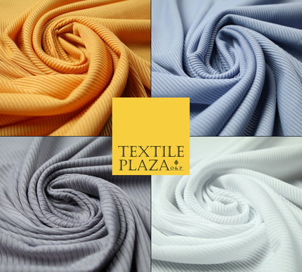 Plain Ribbed Needle line Design Stretch Jersey Fabric Dress Material 56" 200gsm